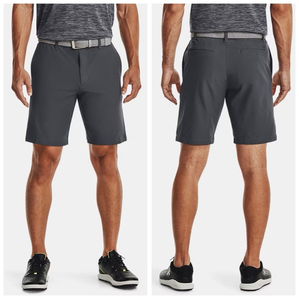 Under Armour Men's Golf Shorts Pitch Gray 10" Inseam Loose Fit HeatGear - Sz 34